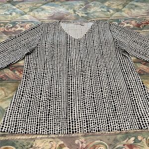 Chico's Black and White Print Shirt